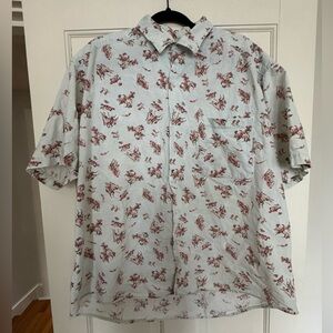 Vintage Johnny Cotton Western Print Short sleeve Button Down